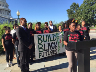 Members of Black Youth Project 100, the National Black Justice Coalition and other black millennial activists travel to Capitol Hill to lobby lawmakers Sept. 14, 2016.